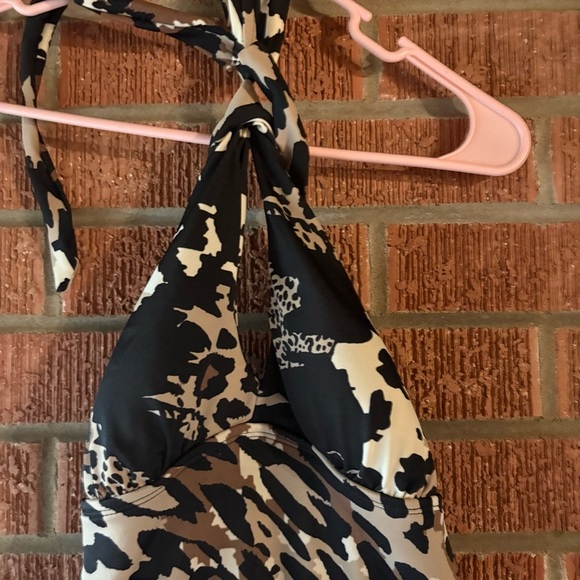 Tropical Escape One Piece Animal Remix Halter Bathing Suit Size 10 - Picture 2 of 7